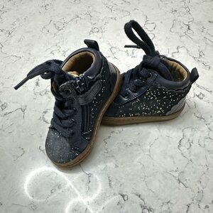 Vertbaudet Boots Navy Blue With Gold Glitter Girls Toddler Size US 4.5  EU 20